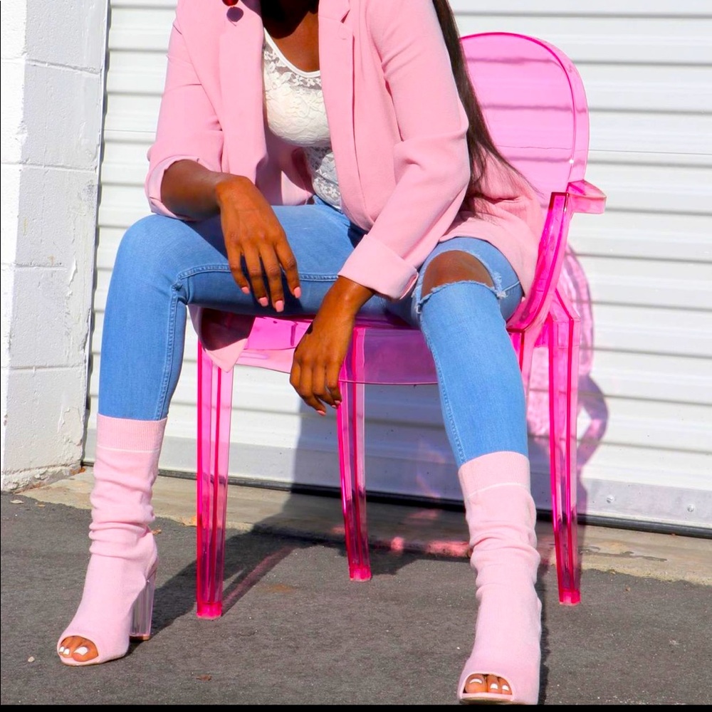 Brand new peep toe sweater booties.